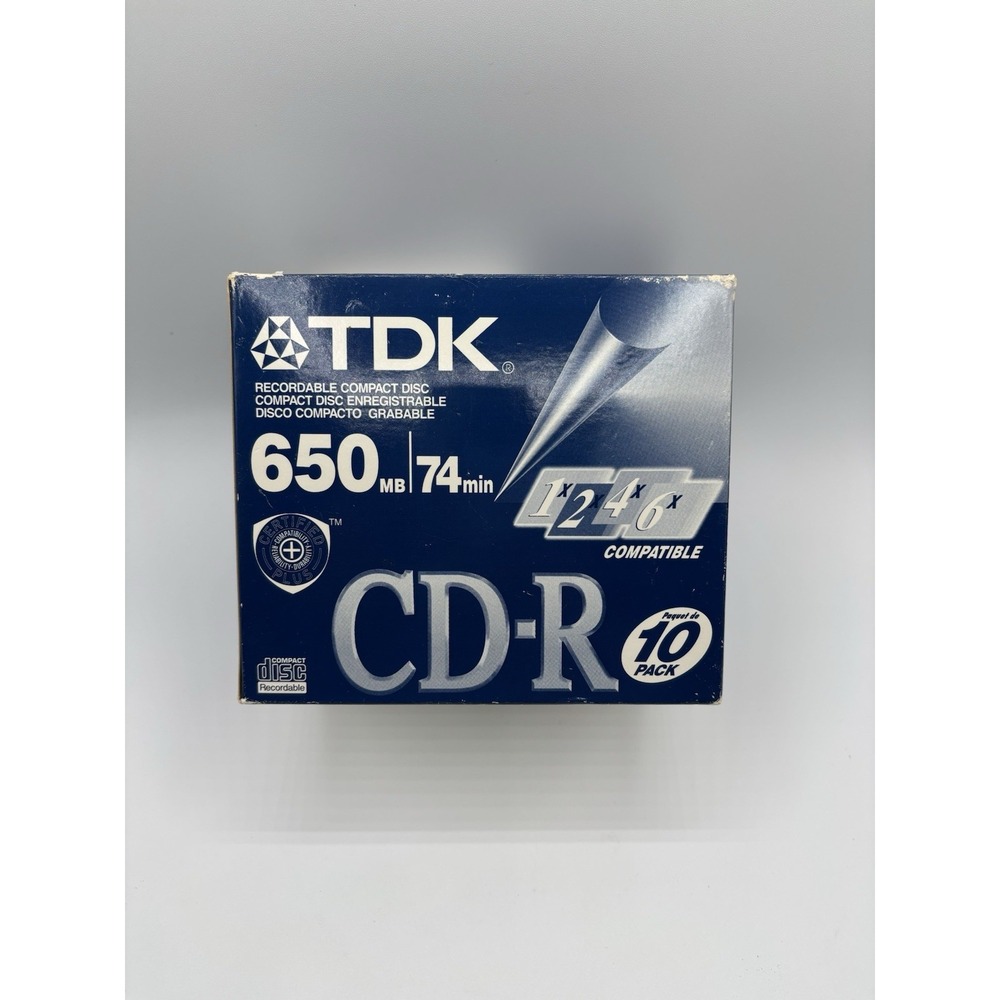 TDK CD-R Rec Compact Disc 74 Min 650 Mb 1x2x4x6x8x Compatible 10 PACK Box USA